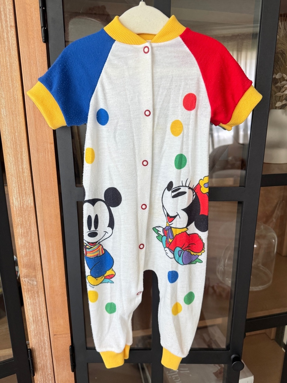 Vintage 90s disney store y2k coverall onesie baby mickey minnie pluto romper boy